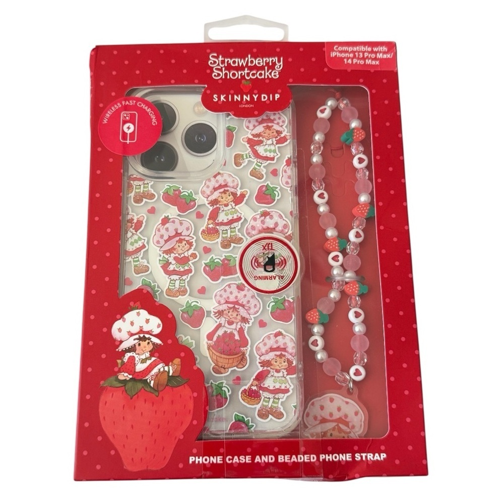 SKINNY DIP LONDON Strawberry Shortcake iPhone 13/14 Pro Max Case & Beaded Strap